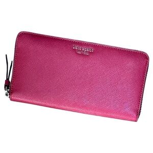 Kate Spade Continental Zip Around Wallet Red “Roulette” color. NWT